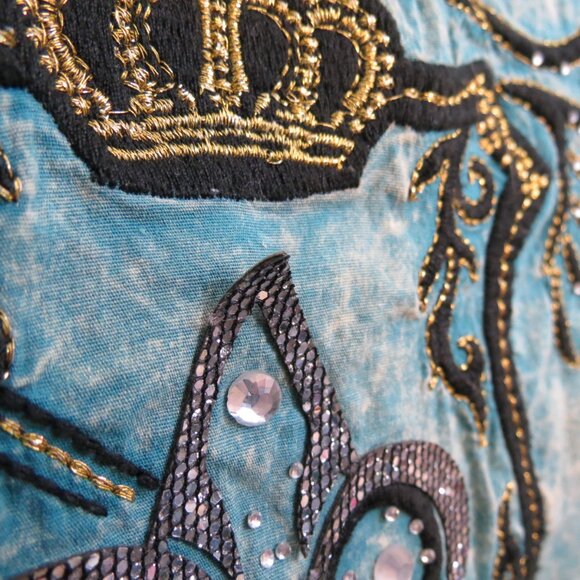 Roar Women's Western Long Sleeve Snap Shirt Rhinestones Bling Size Small - Picture 8 of 13